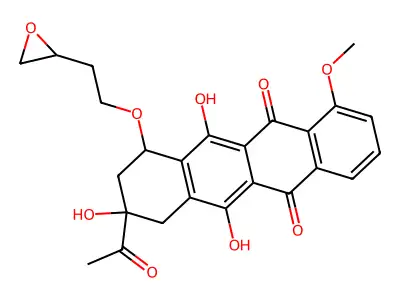 5,12-Naphthacenedione, 7,8,9,10-tetrahydro-8-acetyl-1-methoxy-10-(2-oxiranylethoxy)-6,8,11-trihydroxy- structure
