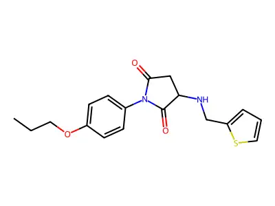1-(4-Propoxyphenyl)-3-[(thiophen-2-ylmethyl)amino]pyrrolidine-2,5-dione structure
