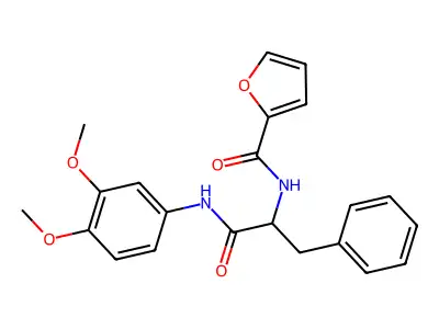 N-[1-(3,4-dimethoxyanilino)-1-oxo-3-phenylpropan-2-yl]furan-2-carboxamide structure
