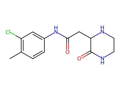 N-(3-chloro-4-methylphenyl)-2-(3-oxopiperazin-2-yl)acetamide structure