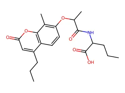N-{2-[(8-methyl-2-oxo-4-propyl-2H-chromen-7-yl)oxy]propanoyl}norvaline structure