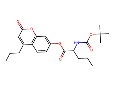2-oxo-4-propyl-2H-chromen-7-yl N-(tert-butoxycarbonyl)norvalinate structure