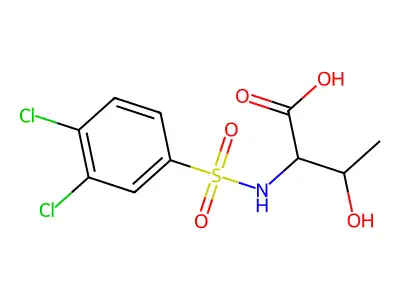 2-(3,4-Dichlorobenzenesulfonamido)-3-hydroxybutanoic acid structure