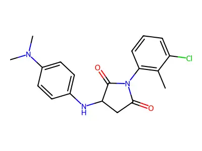 1-(3-chloro-2-methylphenyl)-3-((4-(dimethylamino)phenyl)amino)pyrrolidine-2,5-dione structure