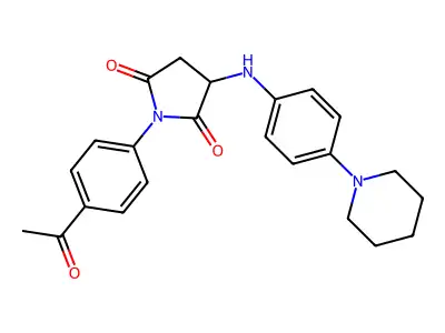 1-(4-Acetylphenyl)-3-((4-(piperidin-1-yl)phenyl)amino)pyrrolidine-2,5-dione structure