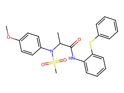 2-(4-methoxy-N-methylsulfonylanilino)-N-(2-phenylsulfanylphenyl)propanamide structure