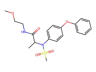 N-(2-methoxyethyl)-2-(N-methylsulfonyl-4-phenoxyanilino)propanamide structure