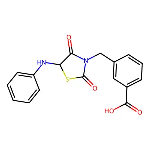 3-[(5-Anilino-2,4-dioxo-1,3-thiazolidin-3-yl)methyl]benzoic acid structure