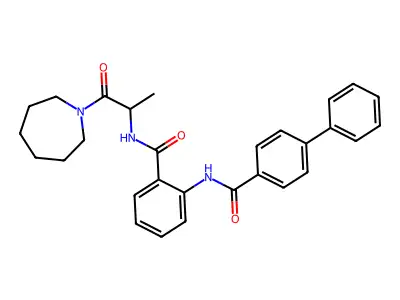 N-[1-(azepan-1-yl)-1-oxopropan-2-yl]-2-[(4-phenylbenzoyl)amino]benzamide structure