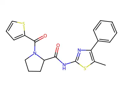 N-(5-Methyl-4-phenyl-2-thiazolyl)-1-(2-thienylcarbonyl)-2-pyrrolidinecarboxamide structure