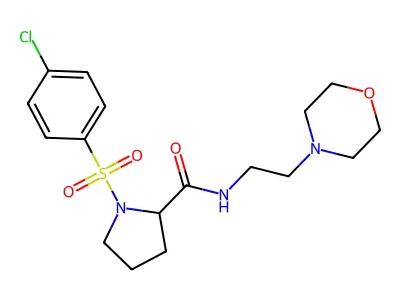 1-[(4-chlorophenyl)sulfonyl]-N-[2-(4-morpholinyl)ethyl]-2-pyrrolidinecarboxamide structure