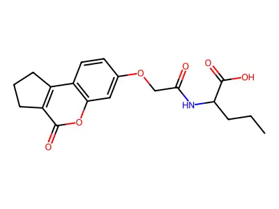 N-{[(4-oxo-1,2,3,4-tetrahydrocyclopenta[c]chromen-7-yl)oxy]acetyl}norvaline structure