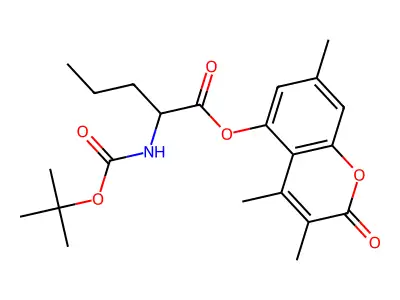 3,4,7-trimethyl-2-oxo-2H-chromen-5-yl N-(tert-butoxycarbonyl)norvalinate structure