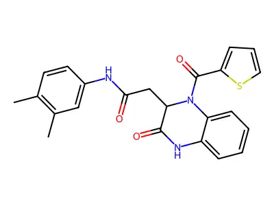 N-(3,4-dimethylphenyl)-2-[3-oxo-1-(thiophen-2-ylcarbonyl)-1,2,3,4-tetrahydroquinoxalin-2-yl]acetamide structure