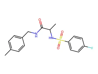 2-[(4-fluorophenyl)sulfonylamino]-N-[(4-methylphenyl)methyl]propanamide structure