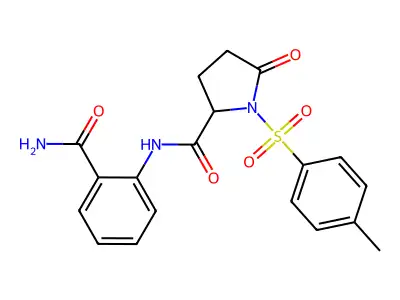 N-(2-carbamoylphenyl)-1-(4-methylphenyl)sulfonyl-5-oxopyrrolidine-2-carboxamide structure