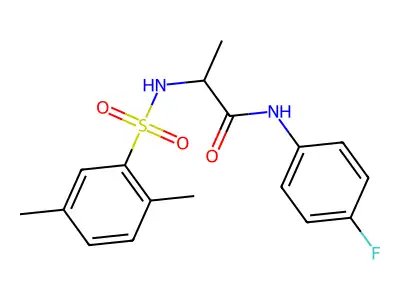 2-{[(2,5-dimethylphenyl)sulfonyl]amino}-N-(4-fluorophenyl)propanamide structure