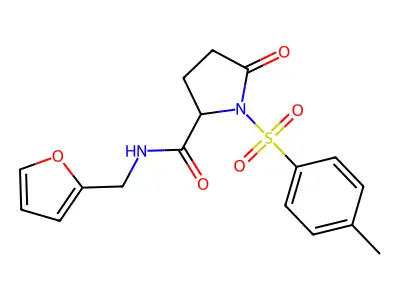 N-(furan-2-ylmethyl)-1-(4-methylphenyl)sulfonyl-5-oxopyrrolidine-2-carboxamide structure