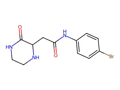 N-(4-bromophenyl)-2-(3-oxopiperazin-2-yl)acetamide structure
