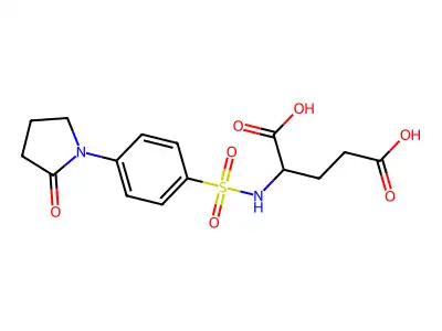 2-({[4-(2-Oxopyrrolidinyl)phenyl]sulfonyl}amino)pentanedioic acid structure