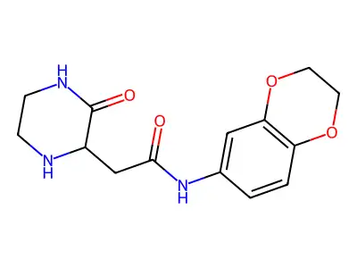 N-(2,3-dihydro-1,4-benzodioxin-6-yl)-2-(3-oxopiperazin-2-yl)acetamide structure