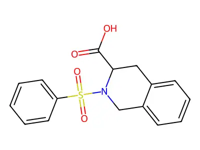 2-(Benzenesulfonyl)-1,2,3,4-tetrahydroisoquinoline-3-carboxylic acid structure