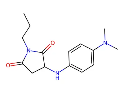 3-{[4-(Dimethylamino)phenyl]amino}-1-propylazolidine-2,5-dione structure