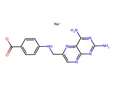 4-(n-(2,4-diamino-6-pteridinylmethyl)amino)benzoic acid sodium salt structure