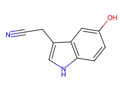 2-(5-hydroxy-1H-indol-3-yl)acetonitrile structure