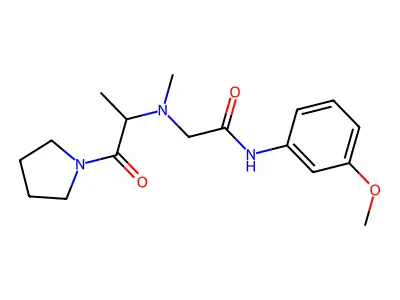 N-(3-methoxyphenyl)-2-[methyl-(1-oxo-1-pyrrolidin-1-ylpropan-2-yl)amino]acetamide structure