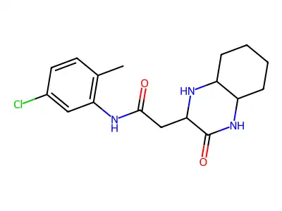 N-(5-chloro-2-methylphenyl)-2-(4-oxo-2,5-diazabicyclo[4.4.0]dec-3-yl)acetamide structure