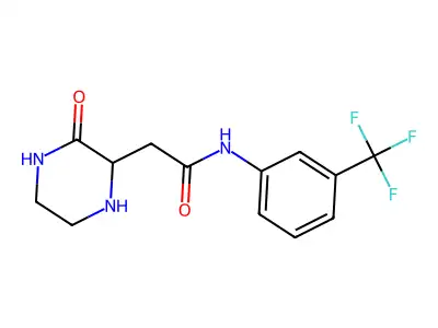 2-(3-oxopiperazin-2-yl)-N-[3-(trifluoromethyl)phenyl]acetamide structure