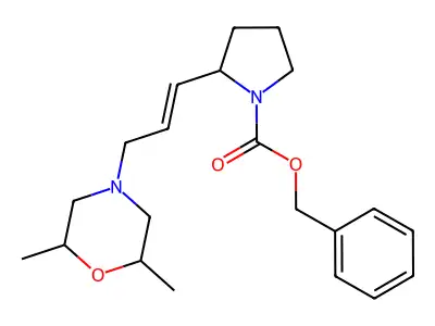Benzyl 2-[3-(2,6-dimethylmorpholin-4-yl)prop-1-enyl]pyrrolidine-1-carboxylate structure