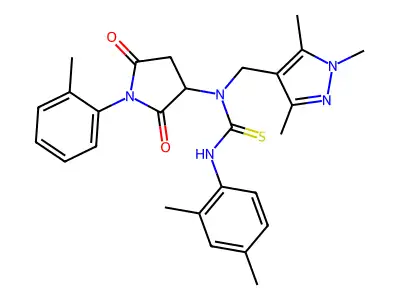3-(2,4-dimethylphenyl)-1-[1-(2-methylphenyl)-2,5-dioxopyrrolidin-3-yl]-1-[(1,3,5-trimethylpyrazol-4-yl)methyl]thiourea structure
