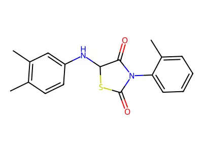 5-[(3,4-Dimethylphenyl)amino]-3-(2-methylphenyl)-1,3-thiazolidine-2,4-dione structure