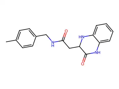 N-(4-methylbenzyl)-2-(3-oxo-1,2,3,4-tetrahydro-2-quinoxalinyl)acetamide structure