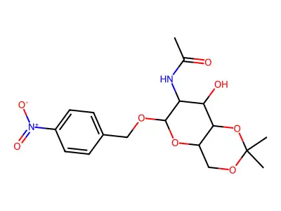 N-[8-hydroxy-2,2-dimethyl-6-[(4-nitrophenyl)methoxy]-4,4a,6,7,8,8a-hexahydropyrano[3,2-d][1,3]dioxin-7-yl]acetamide structure