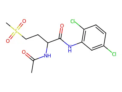 2-acetamido-N-(2,5-dichlorophenyl)-4-methylsulfonylbutanamide structure