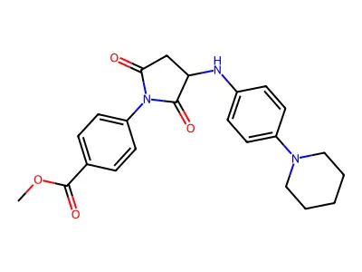 Methyl 4-(2,5-dioxo-3-{[4-(piperidin-1-yl)phenyl]amino}pyrrolidin-1-yl)benzoate structure