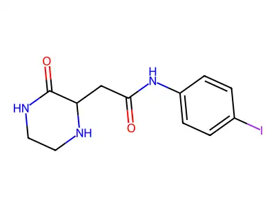 N-(4-iodophenyl)-2-(3-oxopiperazin-2-yl)acetamide structure