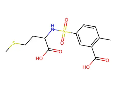5-{[1-Carboxy-3-(methylsulfanyl)propyl]sulfamoyl}-2-methylbenzoic acid structure