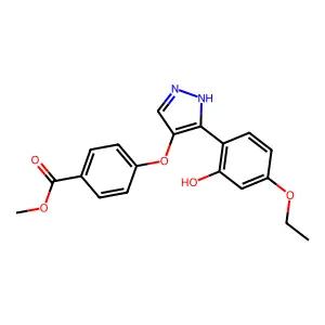 methyl 4-{[3-(4-ethoxy-2-hydroxyphenyl)-1H-pyrazol-4-yl]oxy}benzoate structure