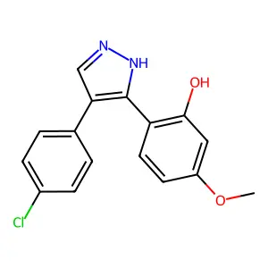 2-[4-(4-chlorophenyl)-1H-pyrazol-3-yl]-5-methoxyphenol structure
