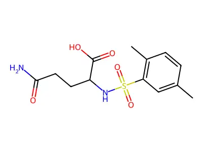 4-Carbamoyl-2-(2,5-dimethylbenzenesulfonamido)butanoic acid structure