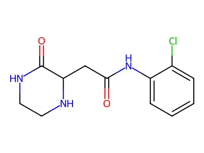 N-(2-chlorophenyl)-2-(3-oxopiperazin-2-yl)acetamide structure