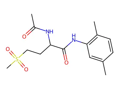 2-acetamido-N-(2,5-dimethylphenyl)-4-methylsulfonylbutanamide structure