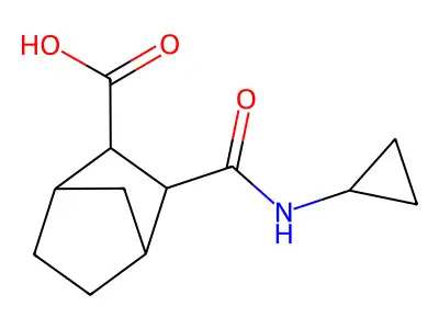 3-(Cyclopropylcarbamoyl)bicyclo[2.2.1]heptane-2-carboxylic acid structure
