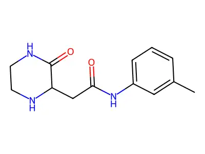 N-(3-methylphenyl)-2-(3-oxopiperazin-2-yl)acetamide structure