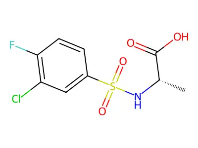 Alanine, N-[(3-chloro-4-fluorophenyl)sulfonyl]- structure