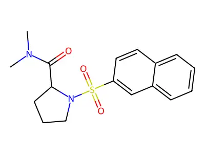 N,N-dimethyl-1-naphthalen-2-ylsulfonylpyrrolidine-2-carboxamide structure